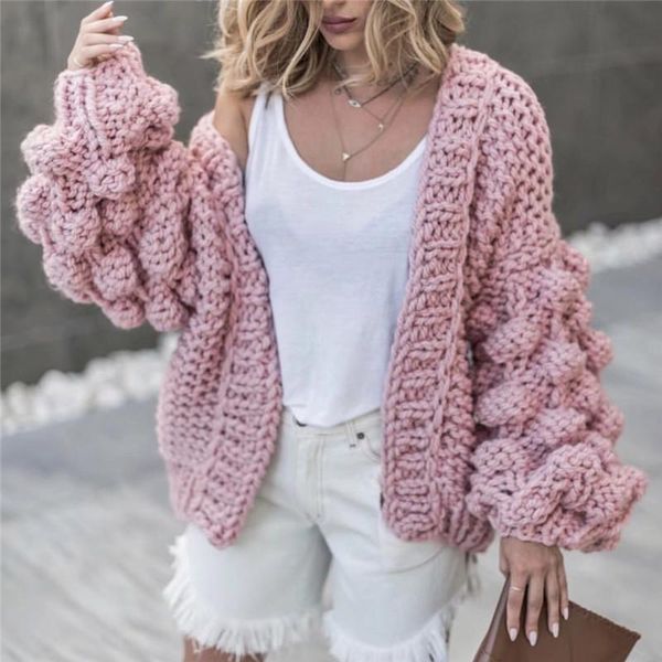 women's sweaters european fashion solid hand knitted women cardigans streetwear autumn winter loose outwear 1162, White;black
women's sweaters european fashion solid hand knitted women cardigans streetwear autumn winter loose outwear 1162, White;black