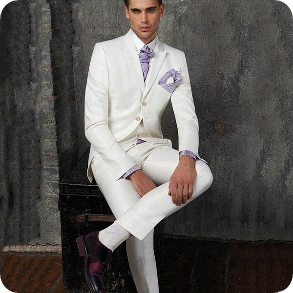men's suits & blazers vintage ivory wedding men slim fit groom wear tuxedos 3 pieces (jacket+pants+vest) bridegroom man 1rv6, White;black
men's suits & blazers vintage ivory wedding men slim fit groom wear tuxedos 3 pieces (jacket+pants+vest) bridegroom man 1rv6, White;black