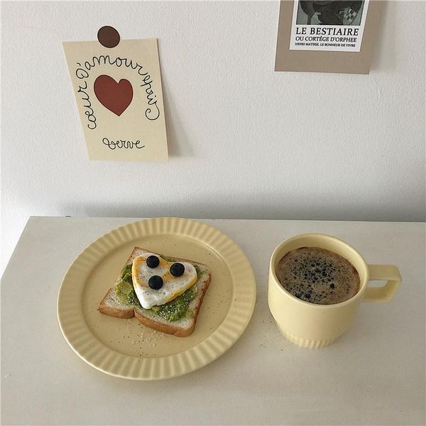 mugs korean style cream yellow mug milk coffee cup ceramic plate and saucer set afternoon tea breakfast dessert
mugs korean style cream yellow mug milk coffee cup ceramic plate and saucer set afternoon tea breakfast dessert