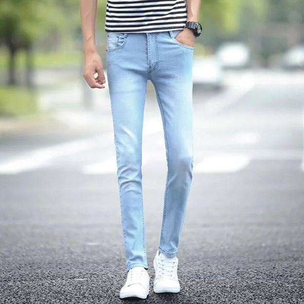 men's jeans korean version calf personalized leggings boys' trendy pants, Blue
men's jeans korean version calf personalized leggings boys' trendy pants, Blue