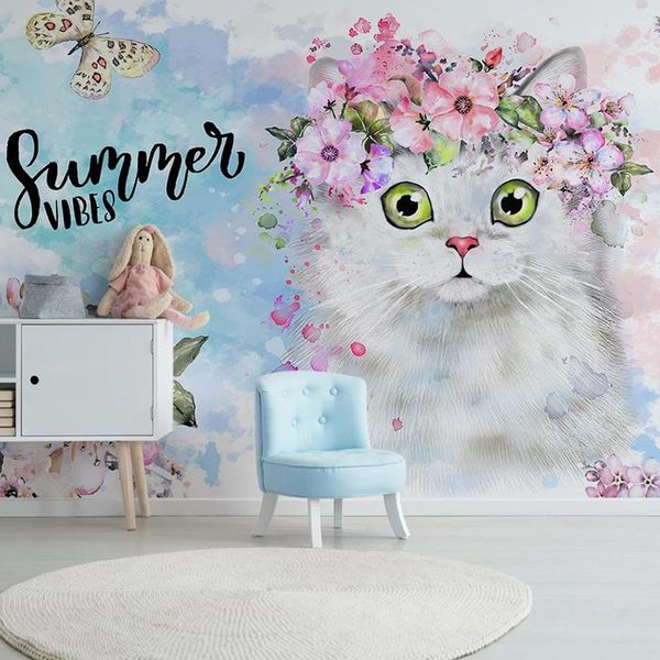 wallpapers custom po wall painting 3d hand painted floral cat children room girls bedroom decoration mural non-woven wallpaper
wallpapers custom po wall painting 3d hand painted floral cat children room girls bedroom decoration mural non-woven wallpaper