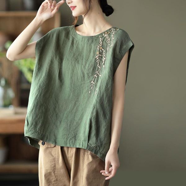 women's blouses & shirts 2021 arrival summer korean style women print o-neck short sleeve blouse embroidery cotton linen casual w483, White
women's blouses & shirts 2021 arrival summer korean style women print o-neck short sleeve blouse embroidery cotton linen casual w483, White