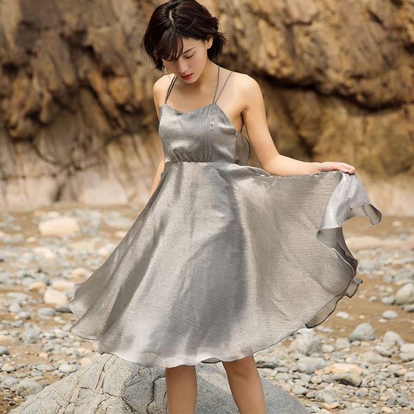 dresses thai holiday casual goddess dress open back beach skirt seaside glittering sling, Black;gray
dresses thai holiday casual goddess dress open back beach skirt seaside glittering sling, Black;gray