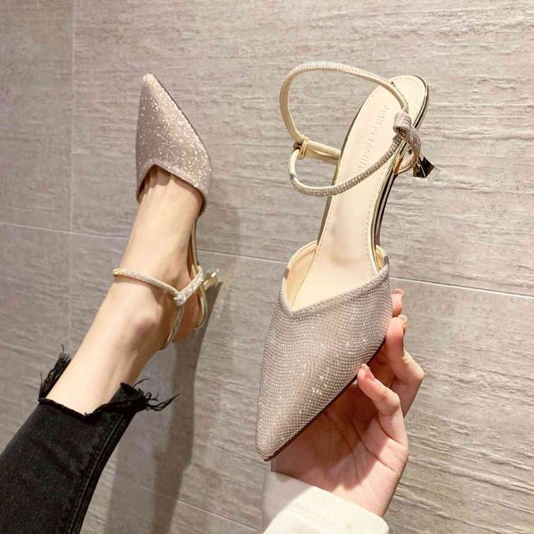 luxury dress shoes french baotou sandals pointy 2021 spring and summer sequin celebriti women's sho thin heel back empty high heels, Black
luxury dress shoes french baotou sandals pointy 2021 spring and summer sequin celebriti women's sho thin heel back empty high heels, Black