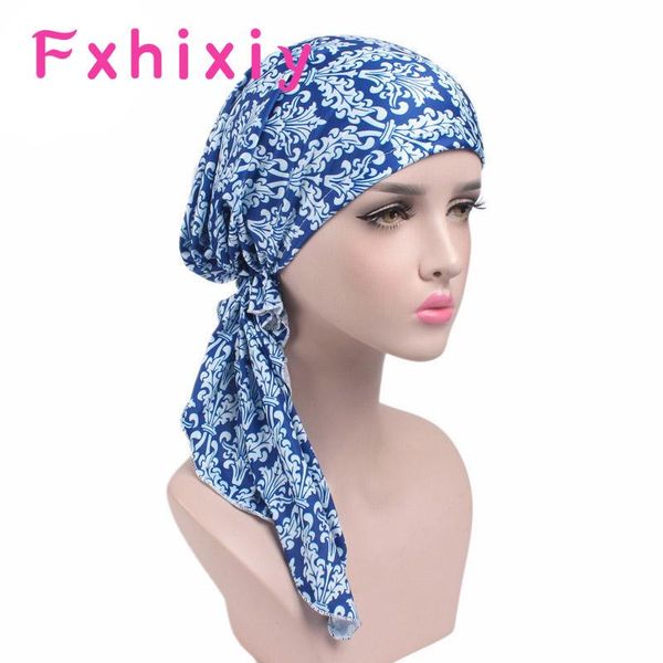 women soft scarf cotton print floral turban hat chemo beanies lined pre-tied headwear hair wrap hijab bandana for cancer beanie/skull caps, Blue;gray
women soft scarf cotton print floral turban hat chemo beanies lined pre-tied headwear hair wrap hijab bandana for cancer beanie/skull caps, Blue;gray