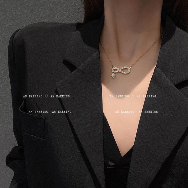 pendant necklaces gold plated titanium steel clavicle chain choker necklace luxury temperament korean fashion zirconia bow trend, Silver
pendant necklaces gold plated titanium steel clavicle chain choker necklace luxury temperament korean fashion zirconia bow trend, Silver