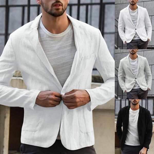 men's suits & blazers men autumn solid color long sleeve pockets cotton linen slim blazer coat jacket coats clothing korean styleslim, White;black
men's suits & blazers men autumn solid color long sleeve pockets cotton linen slim blazer coat jacket coats clothing korean styleslim, White;black