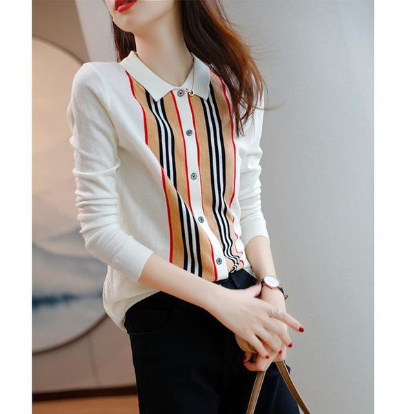 women's blouses & shirts french retro slim shirt 2021 spring vertical stripe color matching temperament knitted base, White
women's blouses & shirts french retro slim shirt 2021 spring vertical stripe color matching temperament knitted base, White