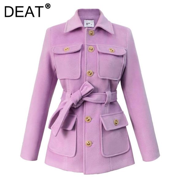 women's wool & blends woman woolen coat purple solid sashes lapel collar long sleeve jacket causal style 2022 autumn fashion korean 15x, Black
women's wool & blends woman woolen coat purple solid sashes lapel collar long sleeve jacket causal style 2022 autumn fashion korean 15x, Black