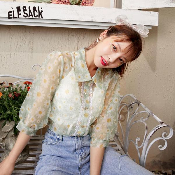 women's blouses & shirts elfsack black daisy flowers print contrast lace casual see-through women 2021 summer puff sleeve korean girly, White
women's blouses & shirts elfsack black daisy flowers print contrast lace casual see-through women 2021 summer puff sleeve korean girly, White