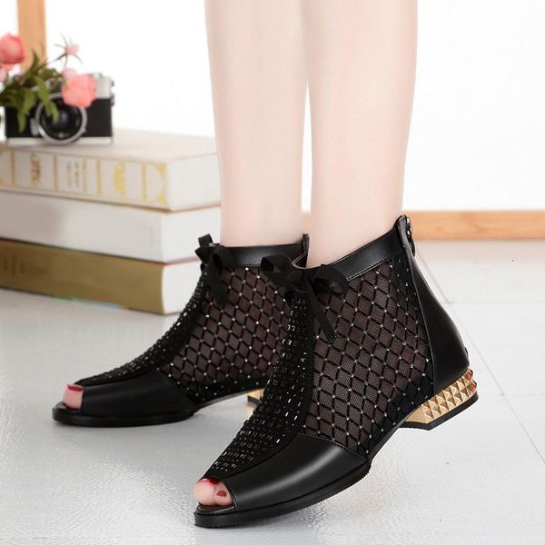 boots women ankle hollow out mesh zip ladies bling peep toe platform low heel fashion plus size shoes female casual footwear isk6, Black
boots women ankle hollow out mesh zip ladies bling peep toe platform low heel fashion plus size shoes female casual footwear isk6, Black