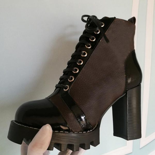 boots genuine leather platform lace up letter printed ankle chunky super high heels zapatos mujer pumps, Black
boots genuine leather platform lace up letter printed ankle chunky super high heels zapatos mujer pumps, Black