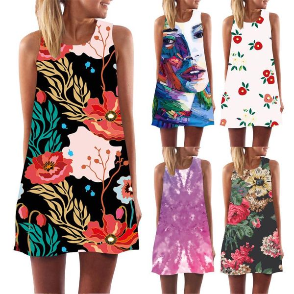 casual dresses women's vintage mini dress loose retro floral print round neck sleeveless a-line summer beach holiday robe, Black;gray
casual dresses women's vintage mini dress loose retro floral print round neck sleeveless a-line summer beach holiday robe, Black;gray
