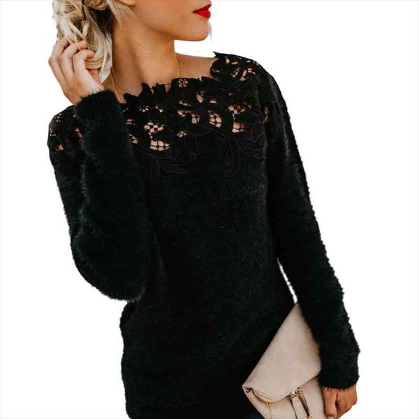 autumn long sleeve jumper womens sweaters knitted pullover women casual thin femme knitwear, White;black
autumn long sleeve jumper womens sweaters knitted pullover women casual thin femme knitwear, White;black