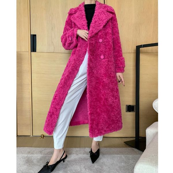 women's fur & faux 100% wool jacket real autumn winter coat clothes korean long fit sheep shearing fashion women 161 wigx, Black
women's fur & faux 100% wool jacket real autumn winter coat clothes korean long fit sheep shearing fashion women 161 wigx, Black