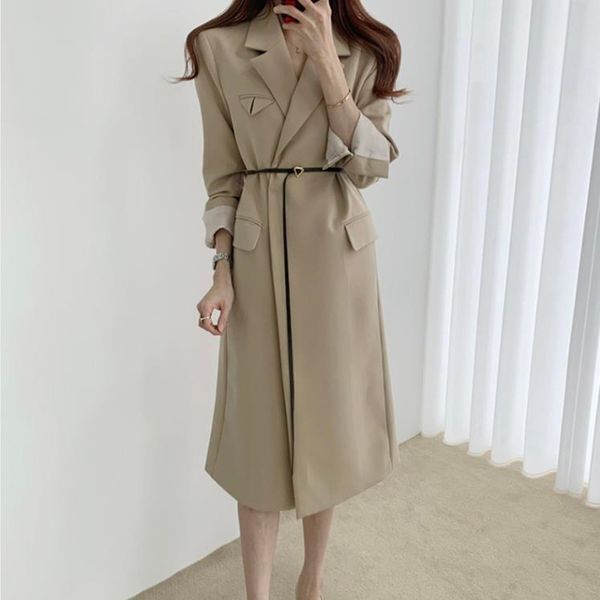 minimalist long trench coat women elegant ol outwear autumn winter overcoat suit collar windbreaker with belt 210421, Tan;black
minimalist long trench coat women elegant ol outwear autumn winter overcoat suit collar windbreaker with belt 210421, Tan;black