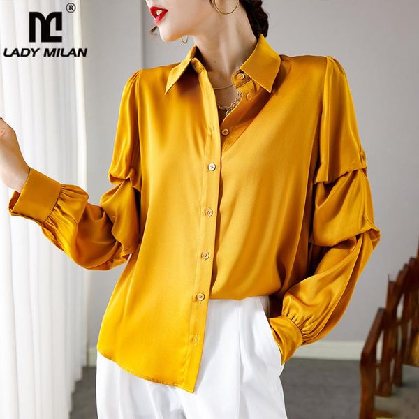 100% heavy silk satin women's runway shirts turn down collar long sleeves ruffles elegant fashion casual blouse camisas blouses &, White
100% heavy silk satin women's runway shirts turn down collar long sleeves ruffles elegant fashion casual blouse camisas blouses &, White