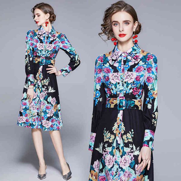 boutique dress women's 2021 spring printed lapel medium length long sleeve belt, Black;pink
boutique dress women's 2021 spring printed lapel medium length long sleeve belt, Black;pink