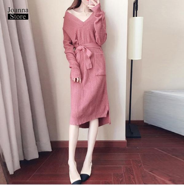 casual dresses sweater dress women plus size vintage elegant pink black winter fall warm v neck spring knitted tide clothes, Black;gray
casual dresses sweater dress women plus size vintage elegant pink black winter fall warm v neck spring knitted tide clothes, Black;gray