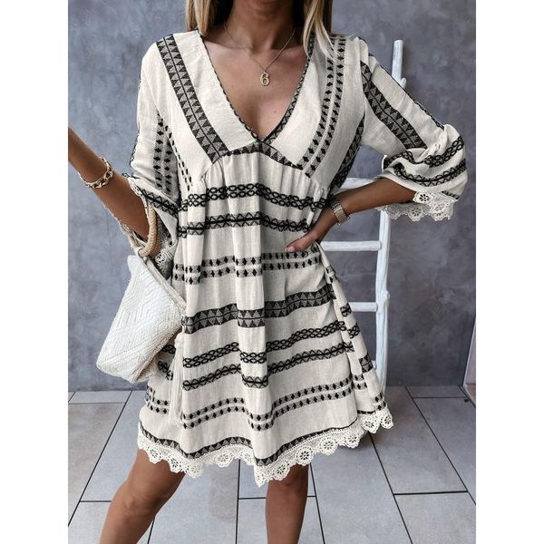 casual dresses women's dress lace printed bohemian plus size high waist loose mini summer v neck long sleeve elegant, Black;gray
casual dresses women's dress lace printed bohemian plus size high waist loose mini summer v neck long sleeve elegant, Black;gray