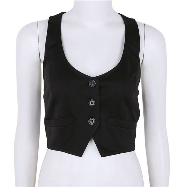 women autumn spring v-neck button down fitted racer back classic vest waistcoat lady office wear short shirts waistcoat, Black;white
women autumn spring v-neck button down fitted racer back classic vest waistcoat lady office wear short shirts waistcoat, Black;white