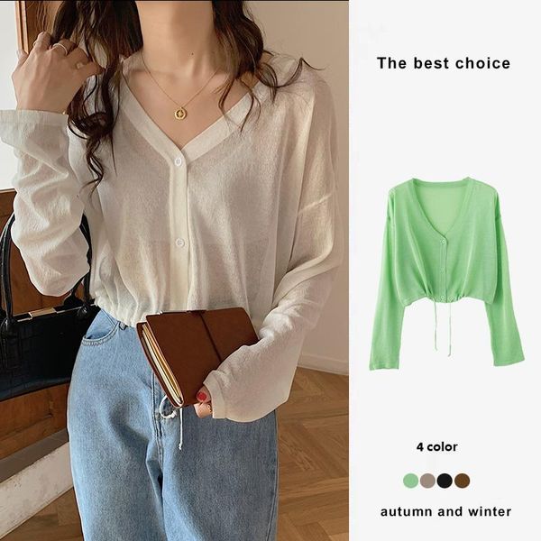 women's knits & tees summer white thin knitted cardigan women 2021 korean version simple short v-neck drawstring harajuku sunscreen lon
women's knits & tees summer white thin knitted cardigan women 2021 korean version simple short v-neck drawstring harajuku sunscreen lon