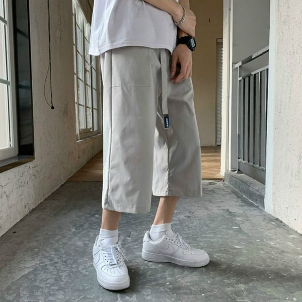 men casual pants summer solid simple loose cargo trousers male all-match korean style breathable ulzzang calf length students, Black
men casual pants summer solid simple loose cargo trousers male all-match korean style breathable ulzzang calf length students, Black