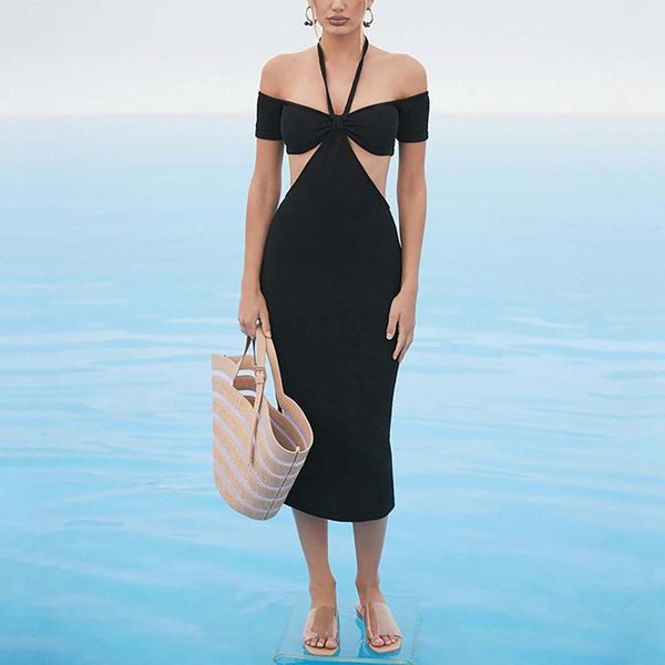 casual dresses women summer dress female halter solid off shoulder hollow out short sleevee slim elegant boho club, Black;gray
casual dresses women summer dress female halter solid off shoulder hollow out short sleevee slim elegant boho club, Black;gray
