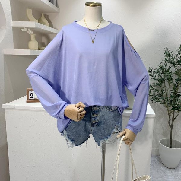 women's t-shirt 2021 summer shirt korean solid color strapless round neck long-sleeved loose casual female, White
women's t-shirt 2021 summer shirt korean solid color strapless round neck long-sleeved loose casual female, White