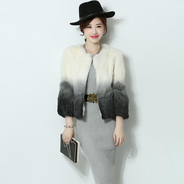 women's fur & faux gradient color jackets women real coats outerwear 2021 autumn winter, Black
women's fur & faux gradient color jackets women real coats outerwear 2021 autumn winter, Black