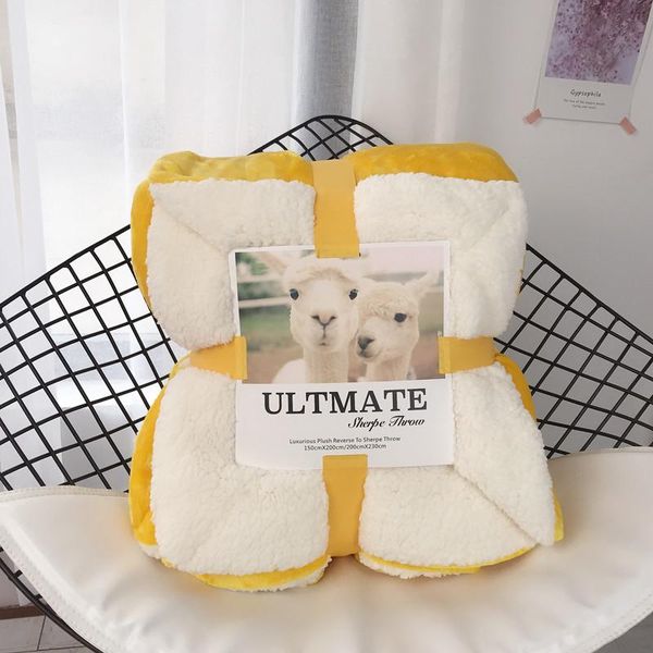 blankets winter throw blanket double layer fleece cashmere warm bed cover solid yellow white grey bedspread home textile 150*200
blankets winter throw blanket double layer fleece cashmere warm bed cover solid yellow white grey bedspread home textile 150*200
