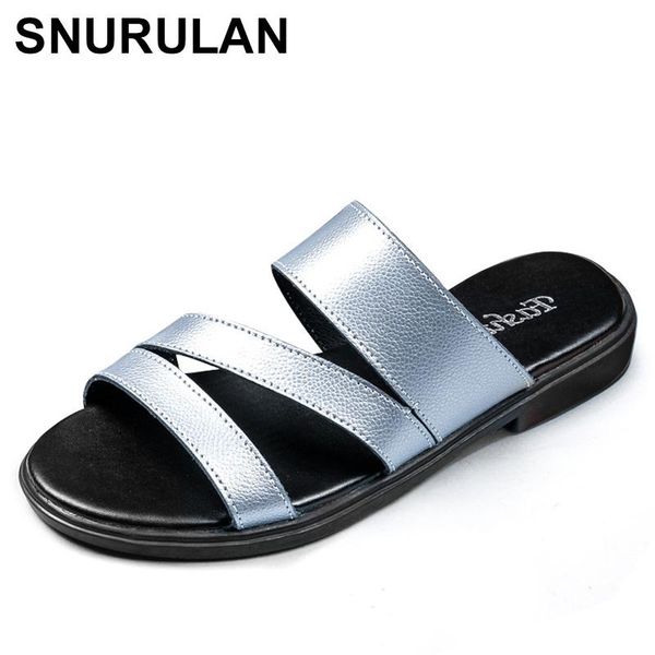 slippers snurulanwomen flat sandals female casual summer lady soft slip on pig leather silver sandalias mujer, Black
slippers snurulanwomen flat sandals female casual summer lady soft slip on pig leather silver sandalias mujer, Black
