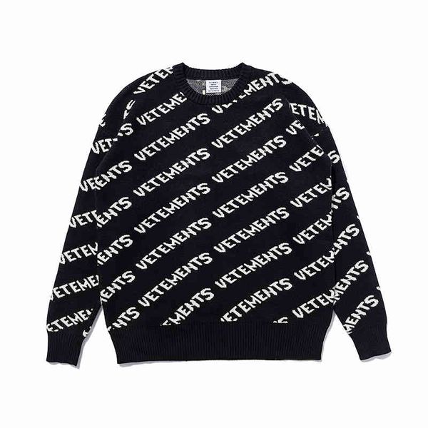 sweaters 21ss latest oversize vetements men women vtm long sleeve full printing sweater, White;black
sweaters 21ss latest oversize vetements men women vtm long sleeve full printing sweater, White;black