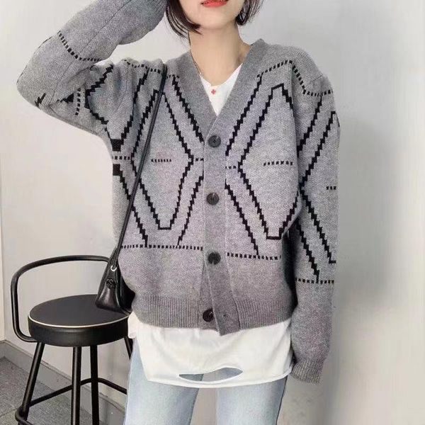 women's knits & tees 2021 ladies knitted cardigan sweater all-match fashion short jacquard diamond button v-neck soft wome, White
women's knits & tees 2021 ladies knitted cardigan sweater all-match fashion short jacquard diamond button v-neck soft wome, White