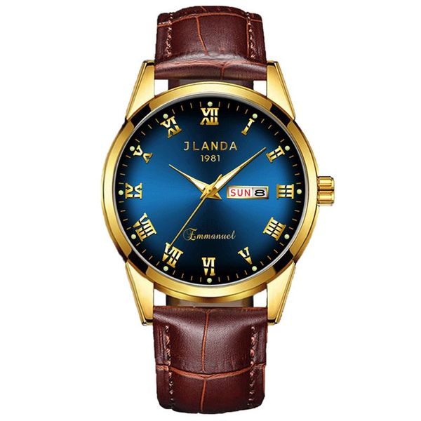 wristwatches jlanda brand design business man watch leather waterproof luminous hour date week clock male hodinky quartz men's 6622, Slivery;brown
wristwatches jlanda brand design business man watch leather waterproof luminous hour date week clock male hodinky quartz men's 6622, Slivery;brown