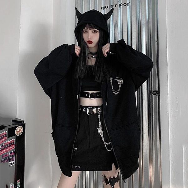 women's jackets autumn winter women harajuku punk gothic hoodies girls black little devil horns sweatshirt hooded japanese hip plus siz, Black;brown
women's jackets autumn winter women harajuku punk gothic hoodies girls black little devil horns sweatshirt hooded japanese hip plus siz, Black;brown