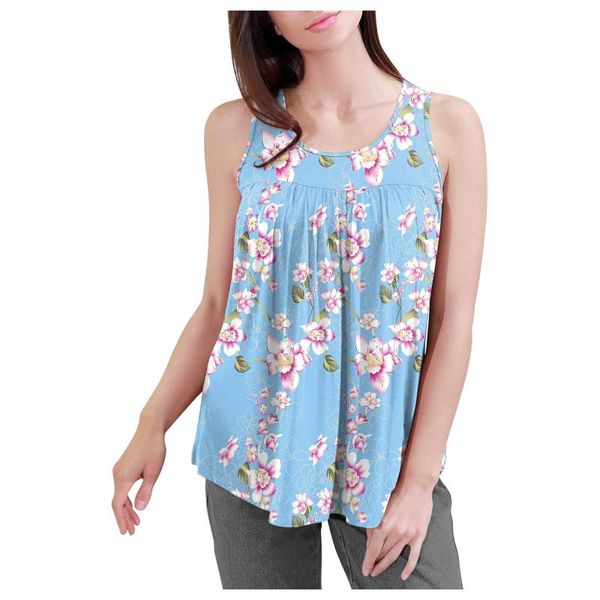 women's blouses & shirts summer sleeveless blouse with printed pleated round neck shirt loose and flowy tunic top, White
women's blouses & shirts summer sleeveless blouse with printed pleated round neck shirt loose and flowy tunic top, White