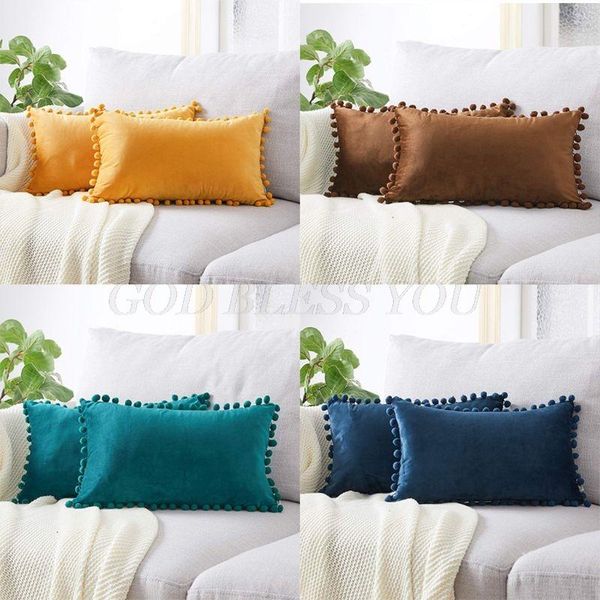 pillow case nordic style velvet lumbar waist throw with pom simple solid color decorative rectangle cushion drop
pillow case nordic style velvet lumbar waist throw with pom simple solid color decorative rectangle cushion drop