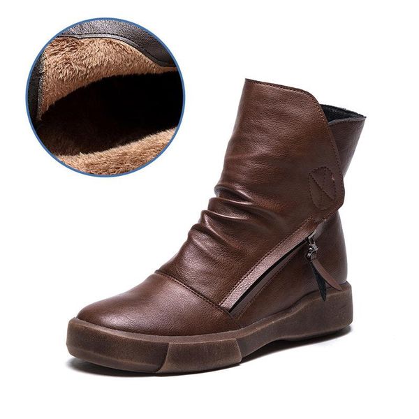 boots 2021 leather boot women genuine round head plush ankle thick square heel zip western cowboy bota mujeres, Black
boots 2021 leather boot women genuine round head plush ankle thick square heel zip western cowboy bota mujeres, Black