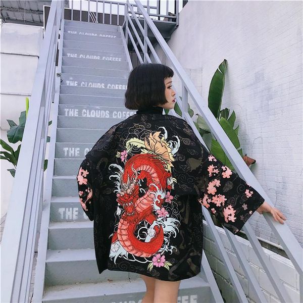 women's blouses & shirts summer graphic dragon half sleeve harajuku preppy stylish printing colorful girls boys gf kimono lazy long yup, White
women's blouses & shirts summer graphic dragon half sleeve harajuku preppy stylish printing colorful girls boys gf kimono lazy long yup, White