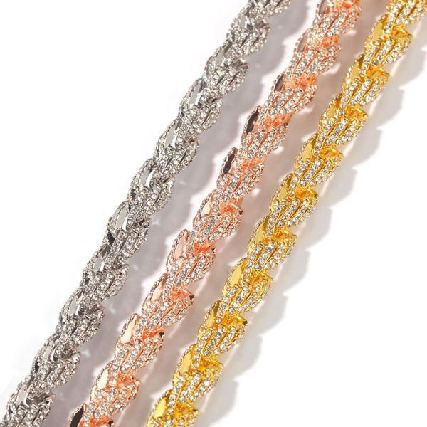 chains hiphop jewelry iced out alloy 9mm golden twist necklace exaggerated men's christmas, Silver
chains hiphop jewelry iced out alloy 9mm golden twist necklace exaggerated men's christmas, Silver