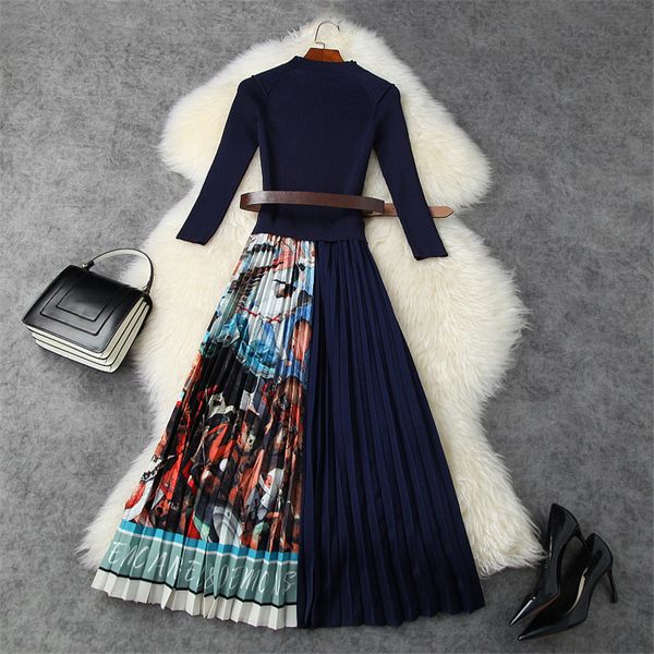 women of high fashion character midi print dress shirt runway designer autumn clothes dressed winter clothing, Black;gray
women of high fashion character midi print dress shirt runway designer autumn clothes dressed winter clothing, Black;gray