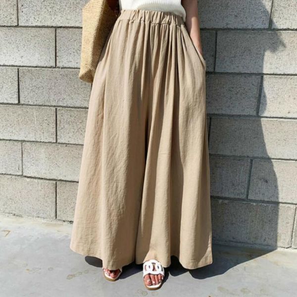 women's pants & capris spring summer solid cotton linen wide leg women casual elastic high waist dress loose pocket trousers long panta, Black;white
women's pants & capris spring summer solid cotton linen wide leg women casual elastic high waist dress loose pocket trousers long panta, Black;white