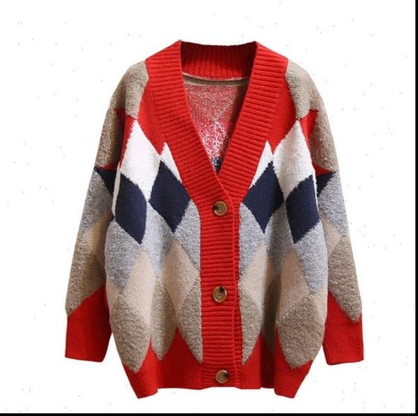 women womens sweaters knitted fashion loose sweater spring autumn v neck long sleeve single breasted argyle harajuku female cardigan, White;black
women womens sweaters knitted fashion loose sweater spring autumn v neck long sleeve single breasted argyle harajuku female cardigan, White;black