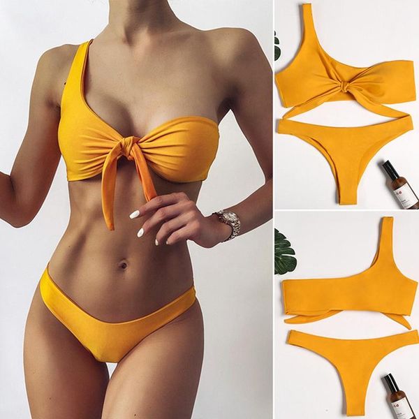 women's swimwear one shoulder bikinis swimsuits women bow biquini yellow bathing suits thong bathers swim suit, White;black
women's swimwear one shoulder bikinis swimsuits women bow biquini yellow bathing suits thong bathers swim suit, White;black