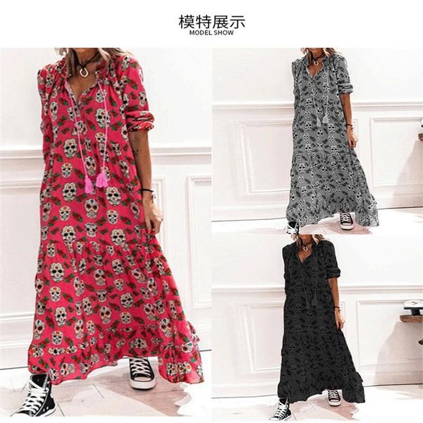 casual dresses retro women party dress bohemia spring v neck long sleeve a-line ladies summer fashion drawstring tassel loose wd026, Black;gray
casual dresses retro women party dress bohemia spring v neck long sleeve a-line ladies summer fashion drawstring tassel loose wd026, Black;gray