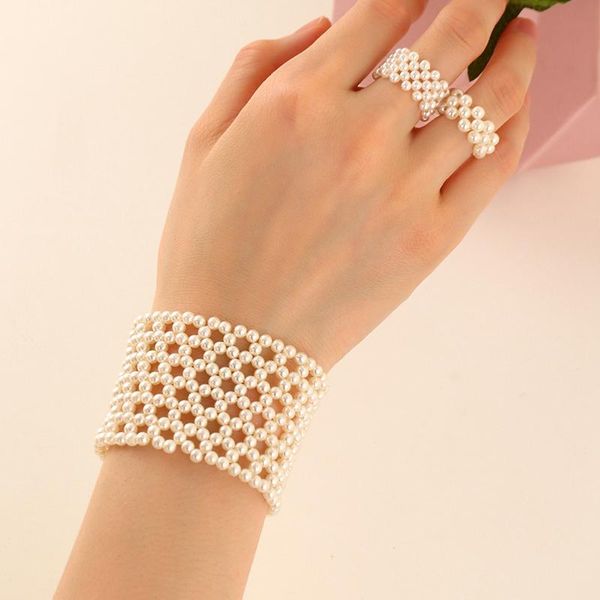 wedding rings fashion pave pearls braided for women bracelet elastic hollow weave pearl bangle ring set luxury jewelry girl gift, Slivery;golden
wedding rings fashion pave pearls braided for women bracelet elastic hollow weave pearl bangle ring set luxury jewelry girl gift, Slivery;golden