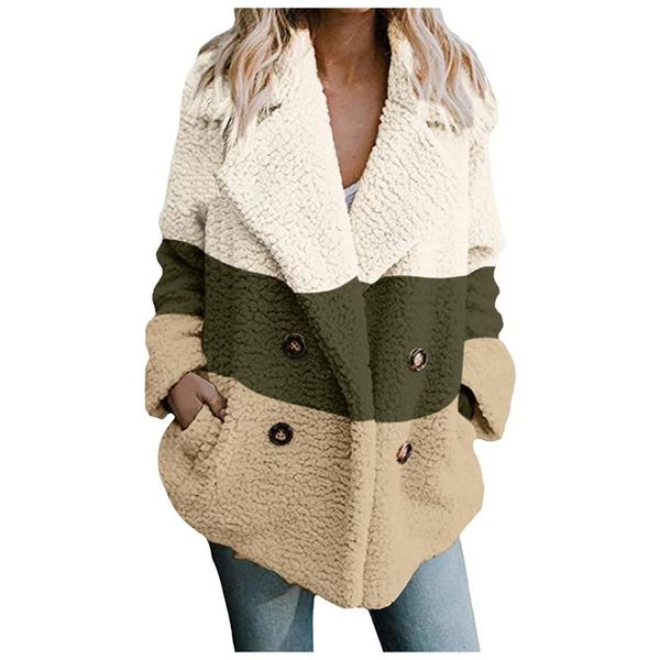 women's wool & blends winter womens plush patchwork blend jackets thicken lapel long sleeve ladies lambswool cardigan double breasted c, Black
women's wool & blends winter womens plush patchwork blend jackets thicken lapel long sleeve ladies lambswool cardigan double breasted c, Black