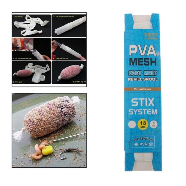 premium pva fishing bait net universal water soluble baits mesh bag stocking accessories
premium pva fishing bait net universal water soluble baits mesh bag stocking accessories