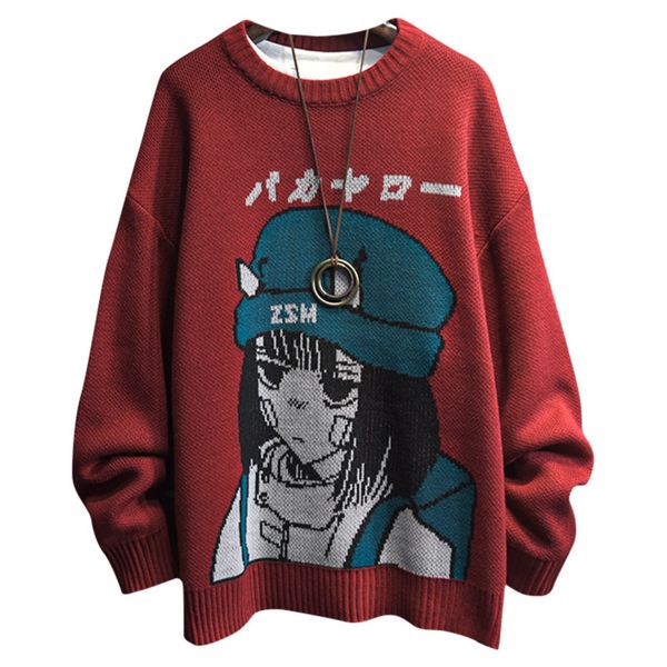 Couple cartoon printed sweater, Japane knitted pullover, round neck, loose, casual, knitting, autumn and winter, White;black
Couple cartoon printed sweater, Japane knitted pullover, round neck, loose, casual, knitting, autumn and winter, White;black